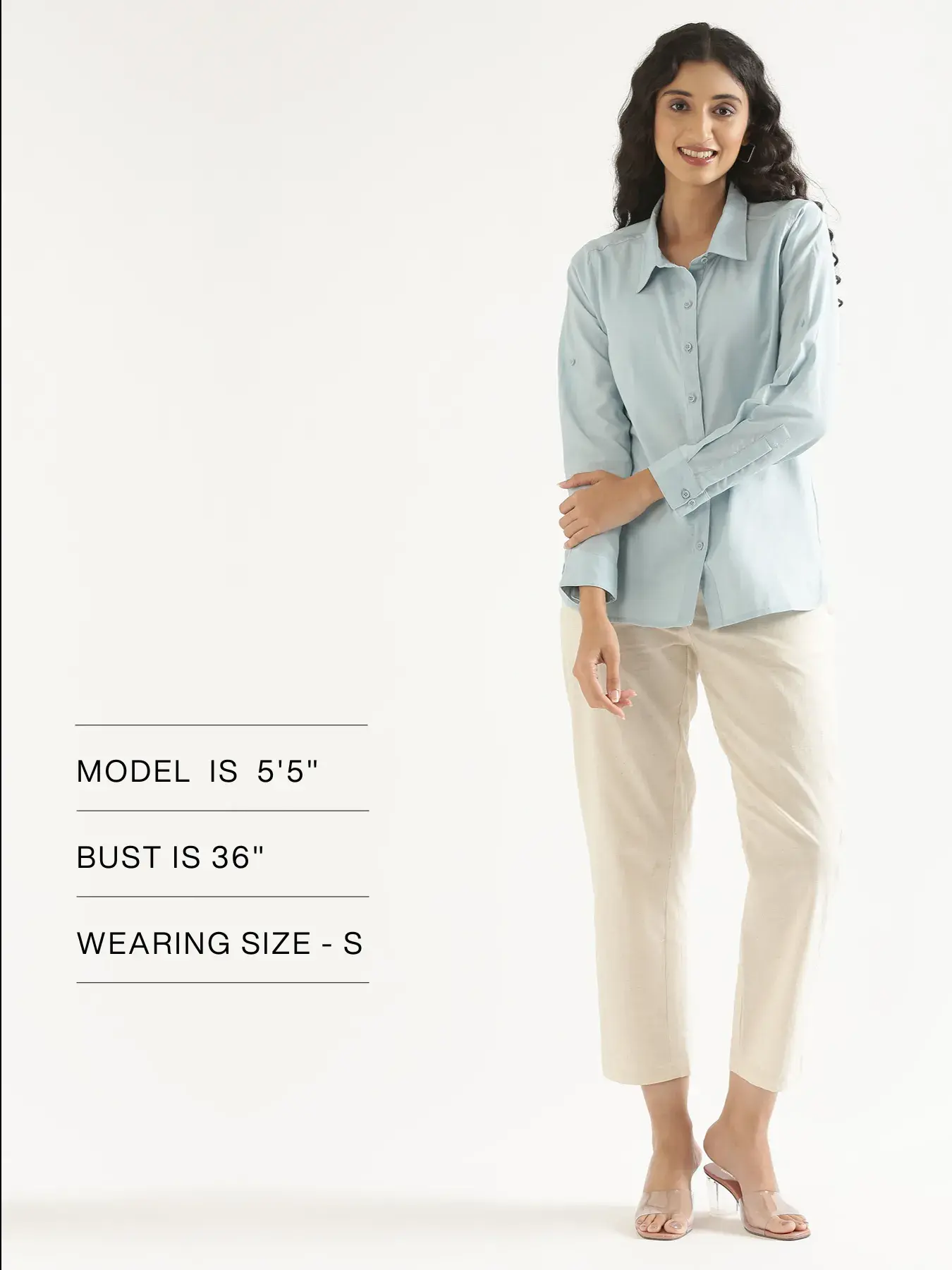Women Sky Blue Airy-Linen Shirt - Image 19