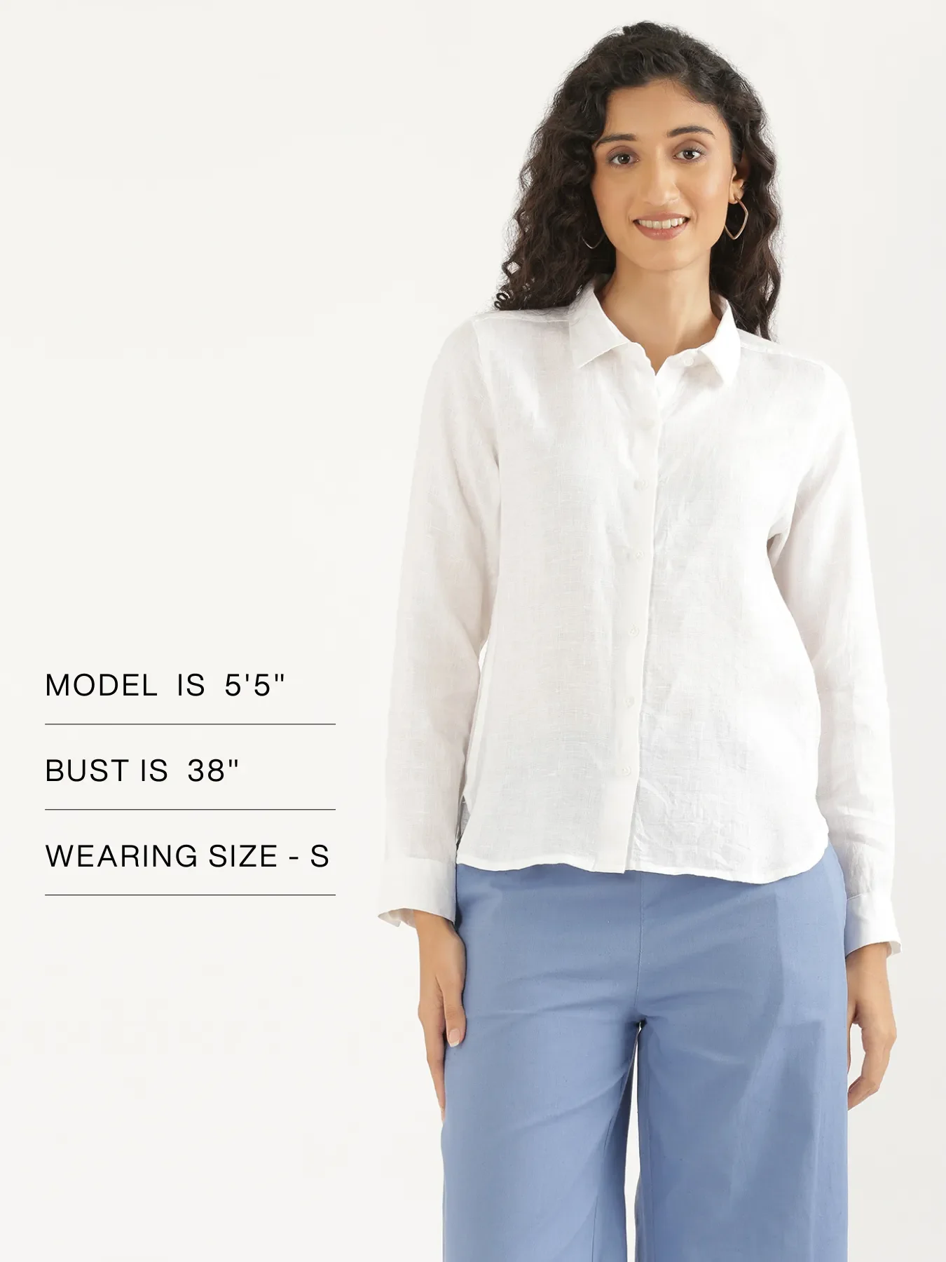 Women White Pure Linen Shirt - Image 18
