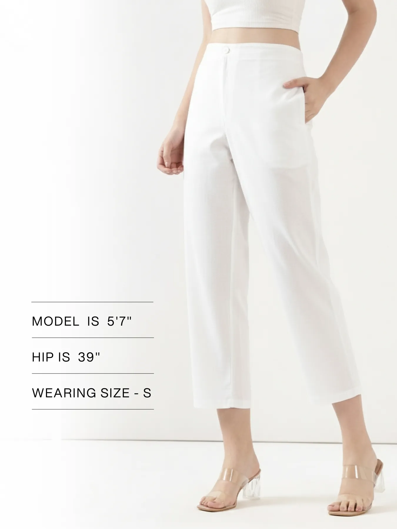 Women White Airy Linen Straight Pants - Image 10