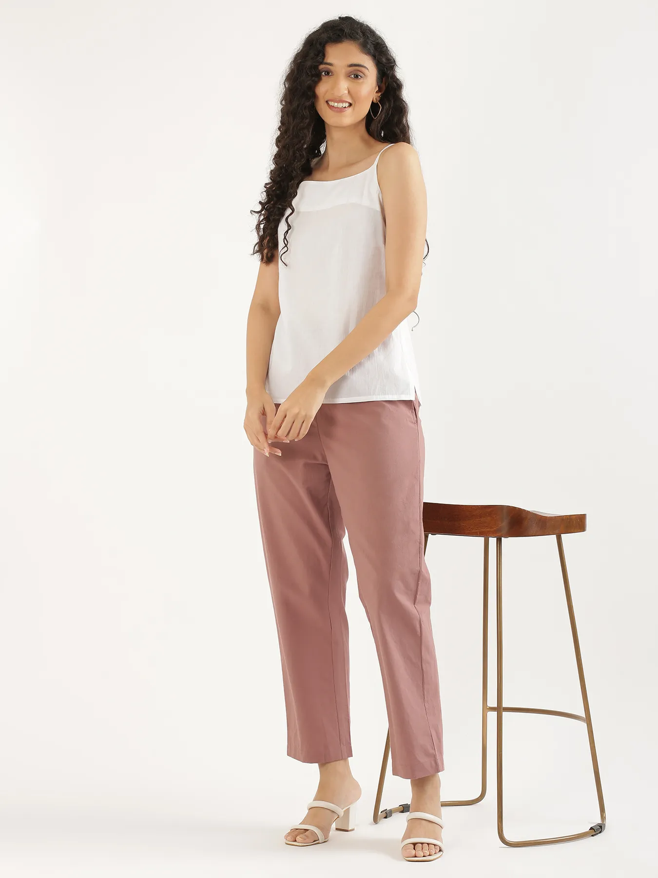 Women White Cotton Camisole Top - Image 10