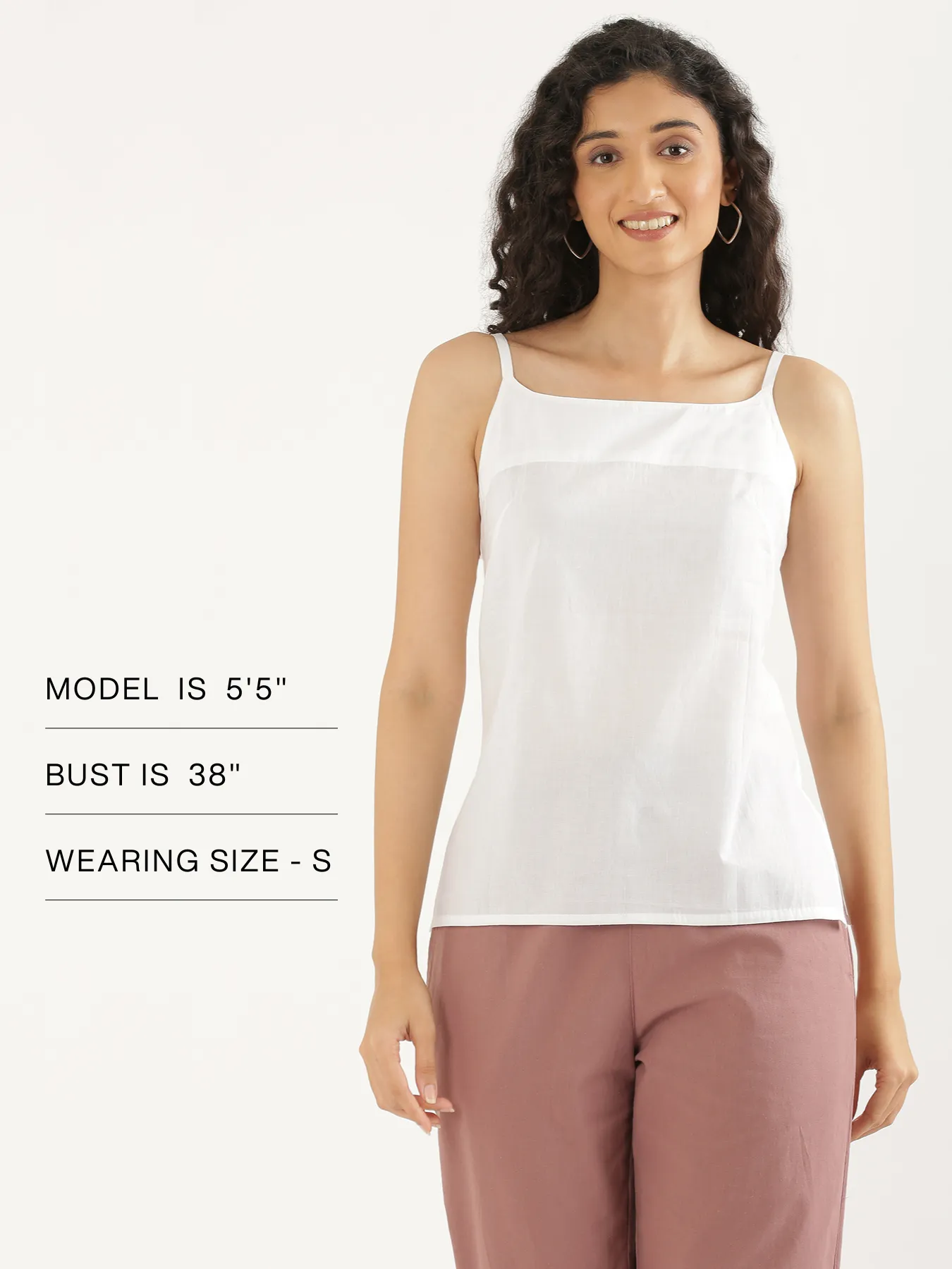 Women White Cotton Camisole Top - Image 14