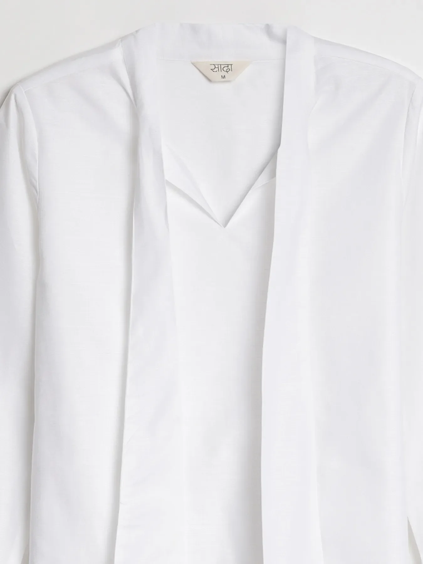 Women White Linen Blend Knot Blouse - Image 15