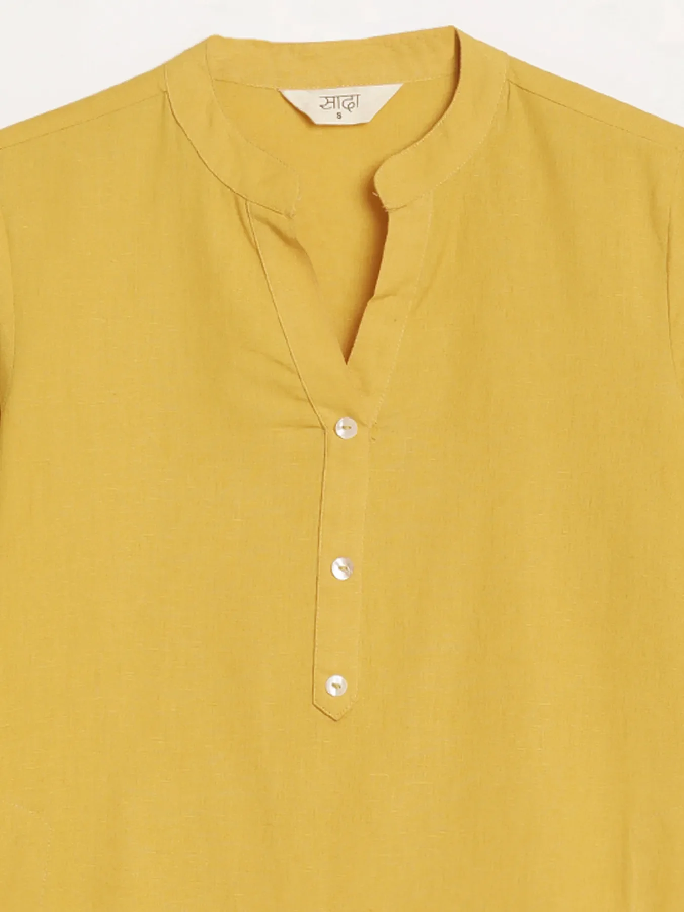 Women Yellow Airy Linen Long Kurta - Image 15