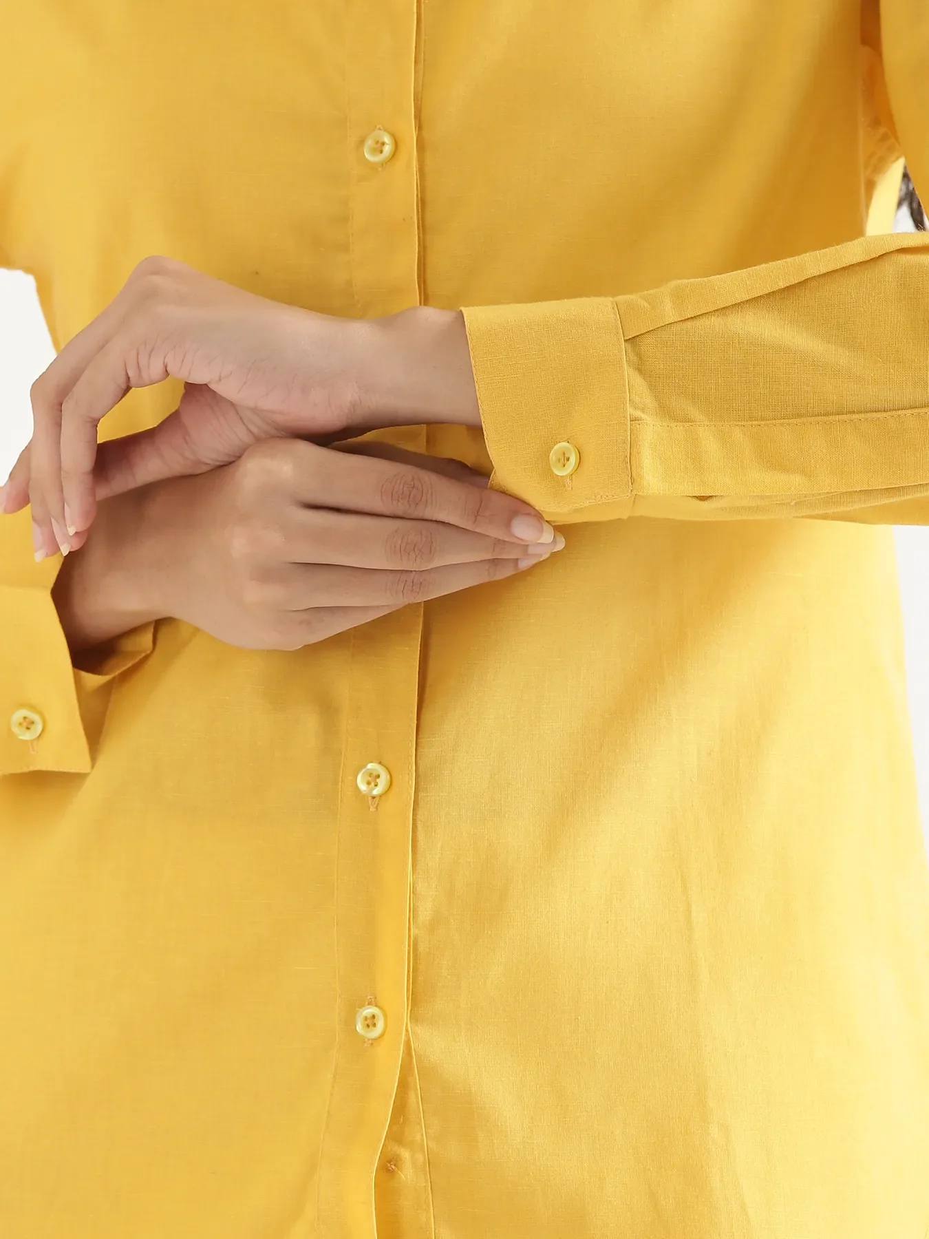 Women Yellow Airy-Linen Shirt - Image 13