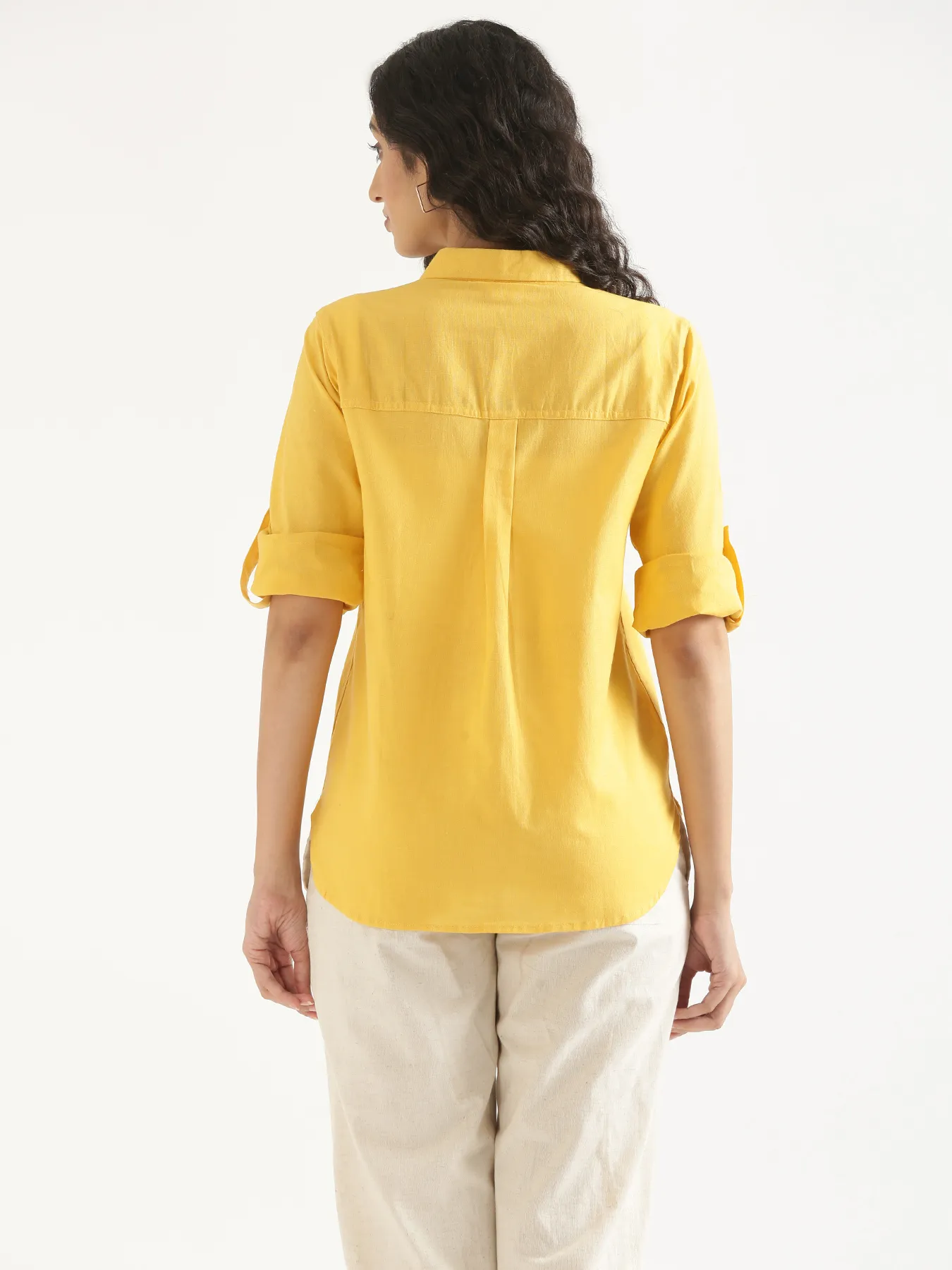 Women Yellow Airy-Linen Shirt - Image 6