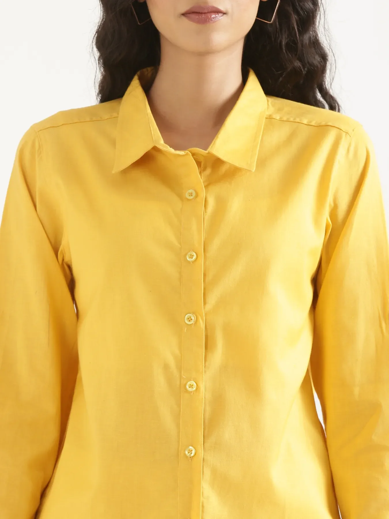 Women Yellow Airy-Linen Shirt - Image 7