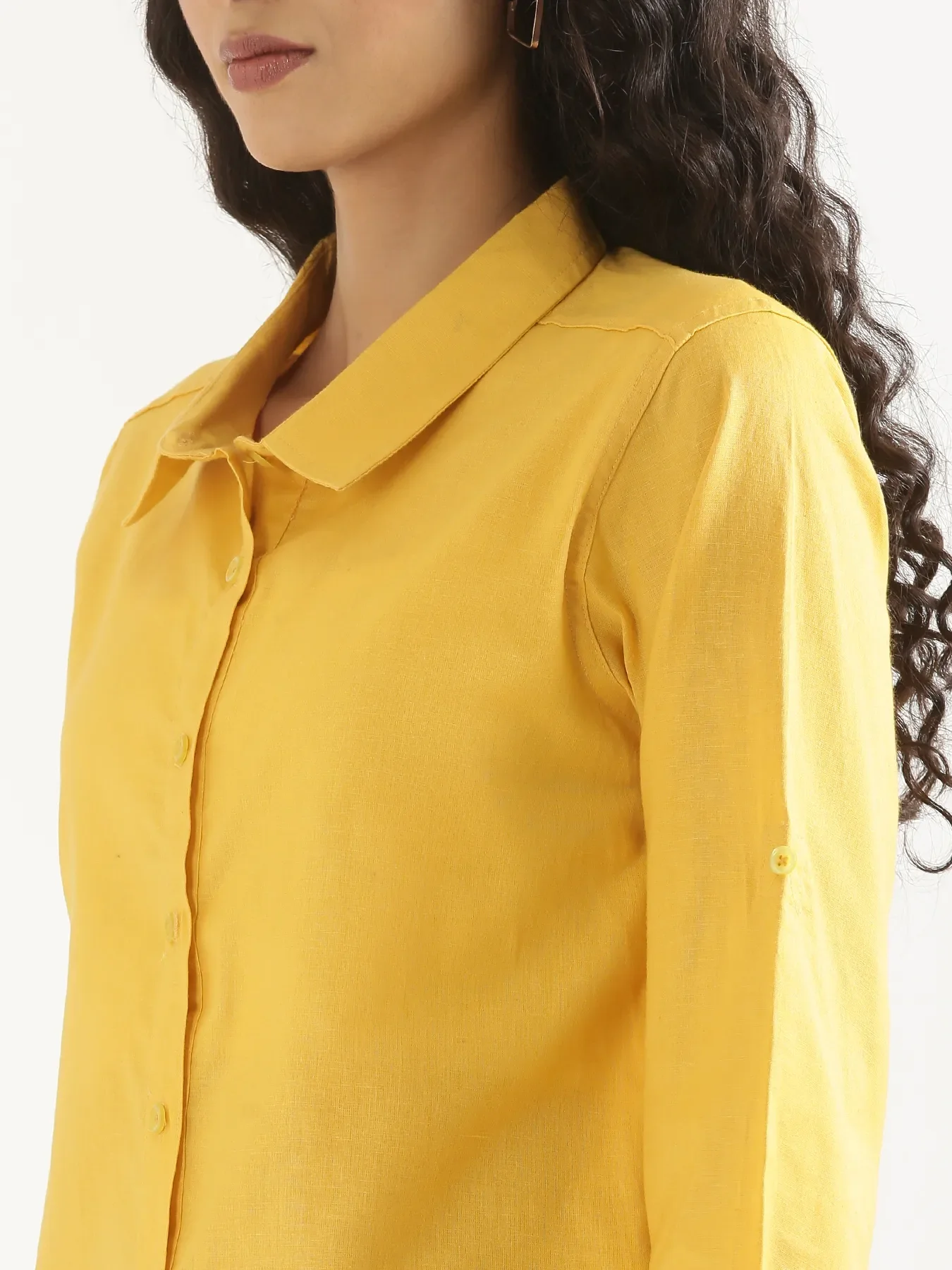 Women Yellow Airy-Linen Shirt - Image 8