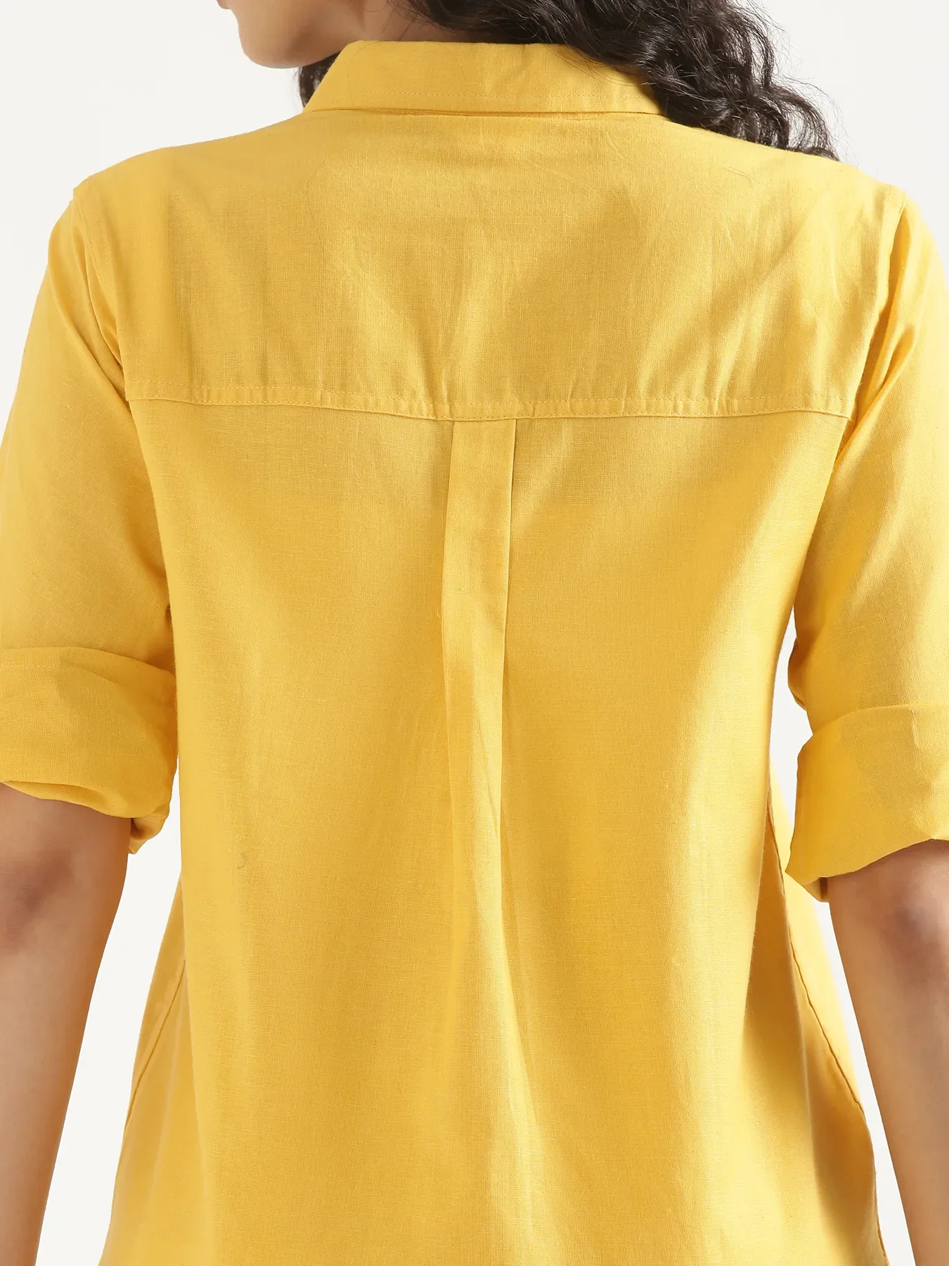 Women Yellow Airy-Linen Shirt - Image 9