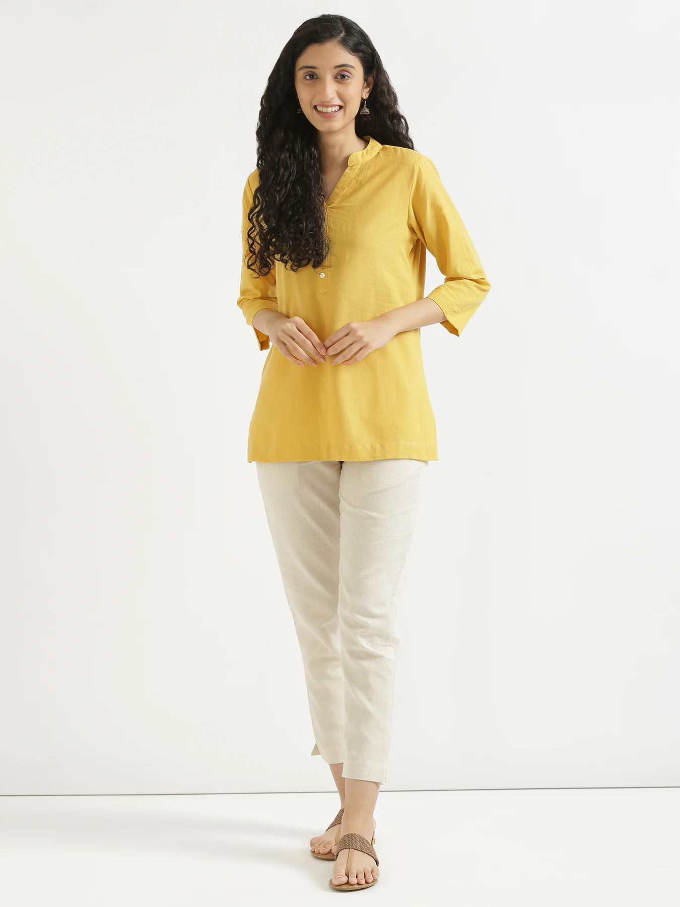 Women Yellow & Mint Green Short Kurta - Image 15
